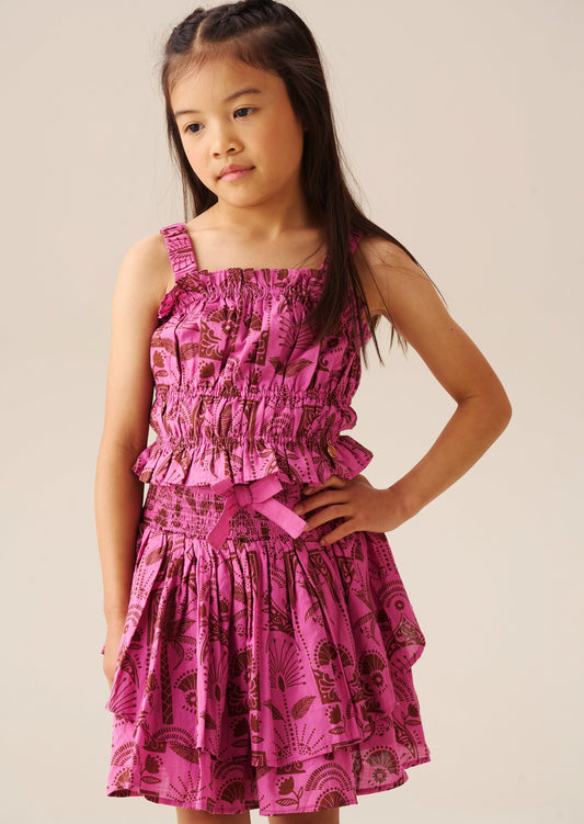 Girls Pink Palm Print Summer Top | Angel & Rocket