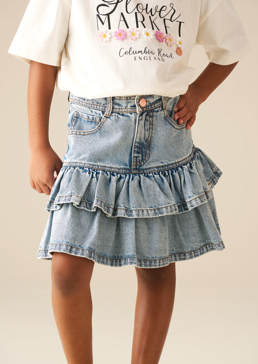 Girls Rara Denim Mini Skirt | Angel & Rocket