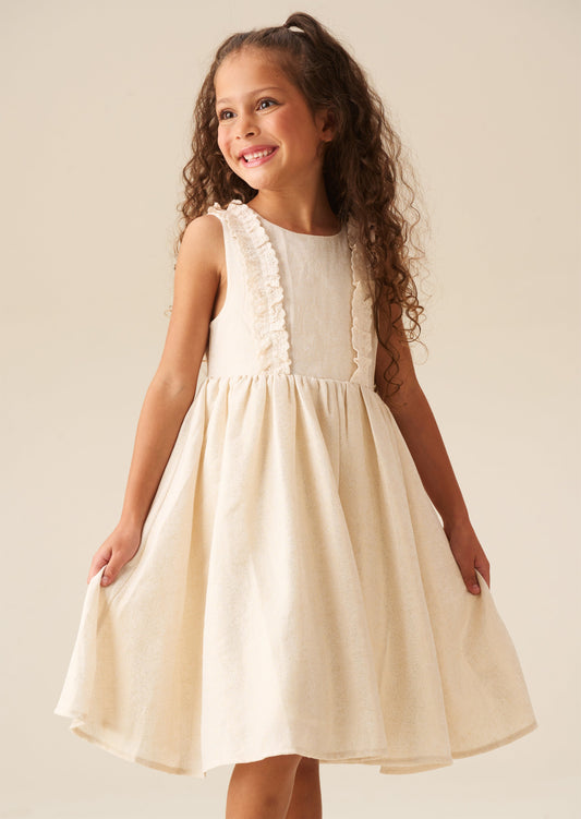 Girls Metallic Gold Shimmer Dress | Angel & Rocket