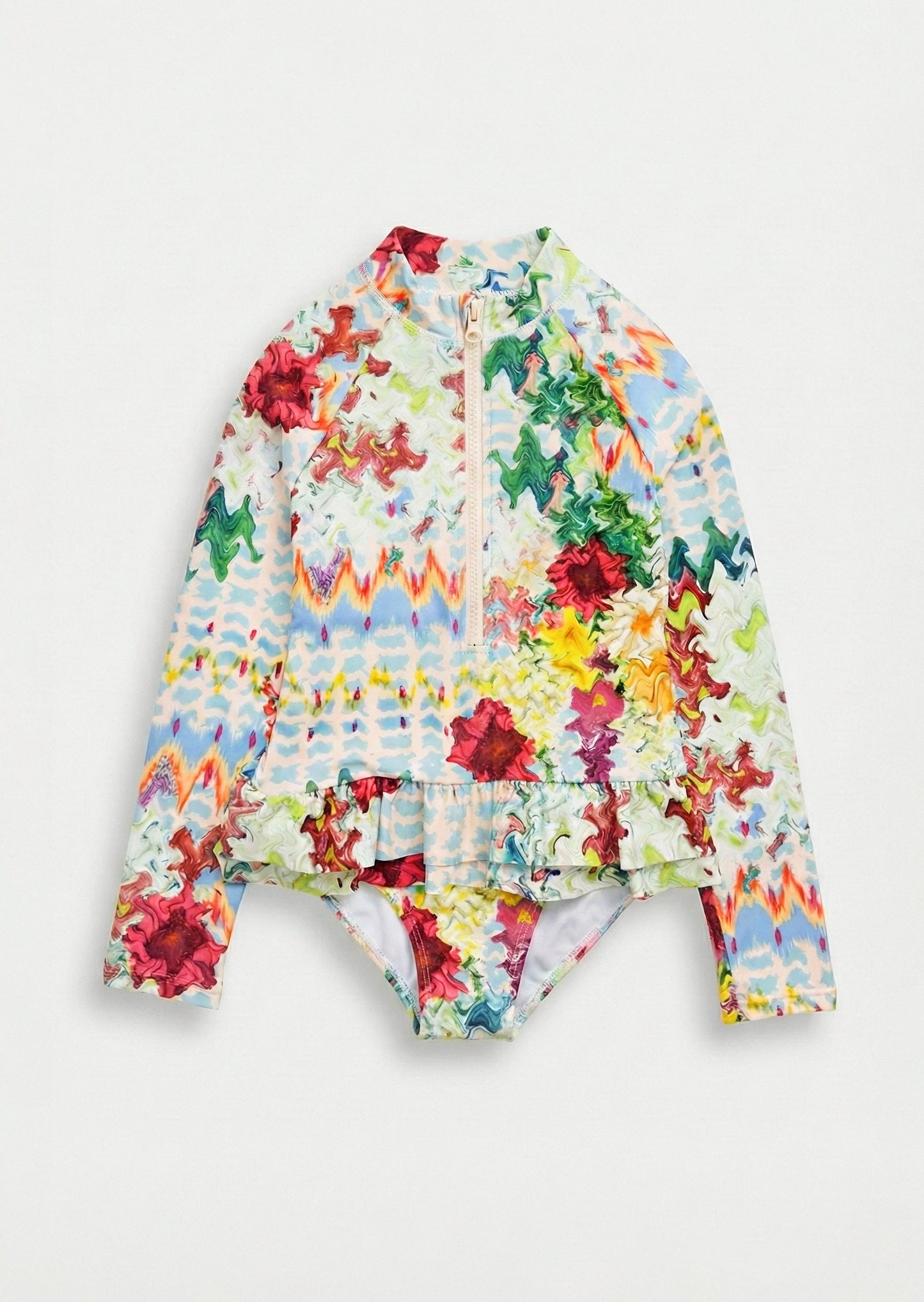 Girls Multicolour Long Sleeve Sunsafe Swimsuit | Angel & Rocket