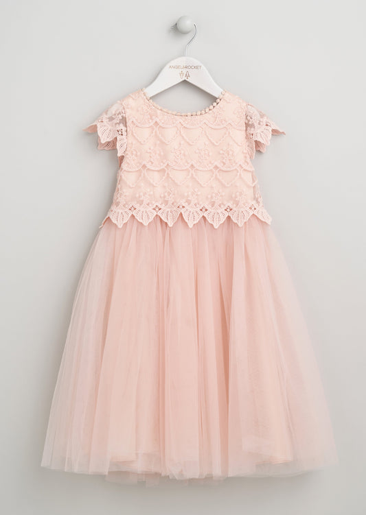 Lace Bodice Dress | Blush Pink Flower Girl Dress | Angel & Rocket
