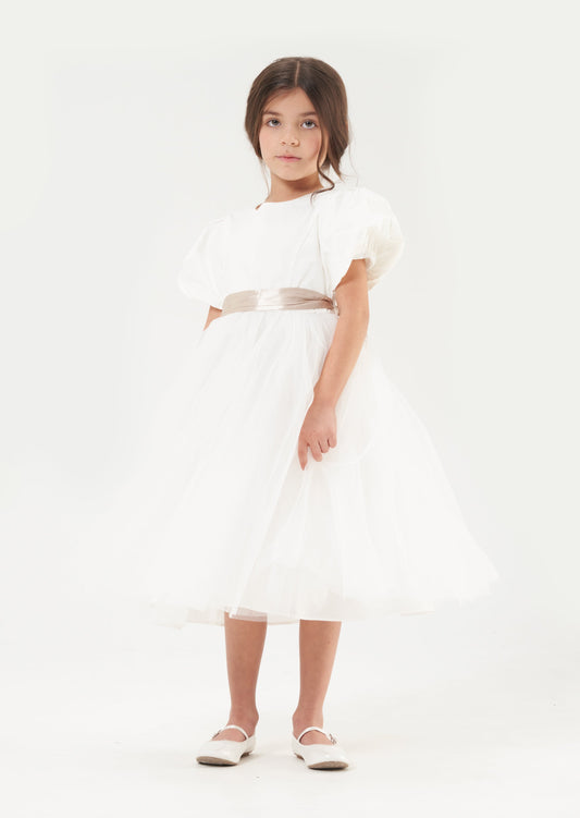 Girls Ivory Tulle Dress | Angel & Rocket