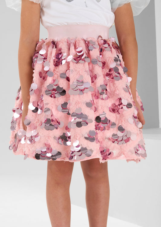 Girls Pink Sequin Skirt | Angel & Rocket