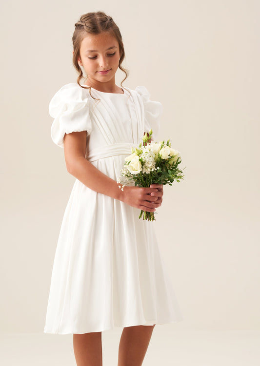 Puff Sleeve White Dress | Angel & Rocket