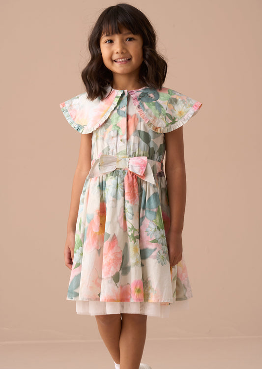 Girls Cape Collar Dress | Angel & Rocket