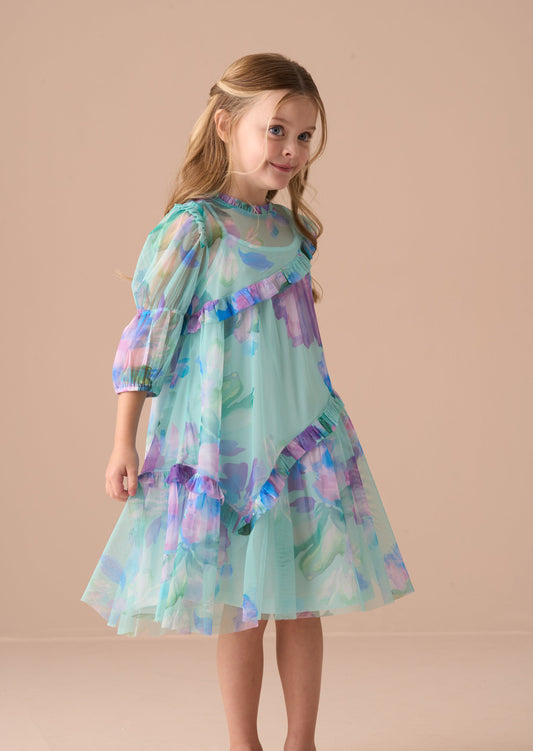 Girls Blue Floaty Dress | Angel & Rocket
