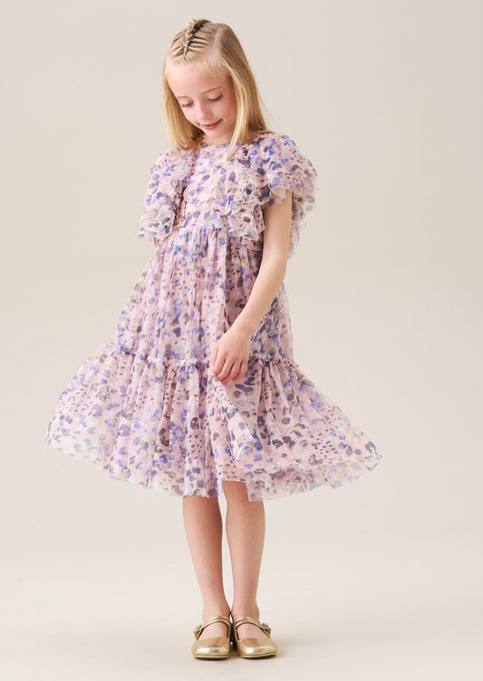 Girls Pink Frill Dress | Angel & Rocket