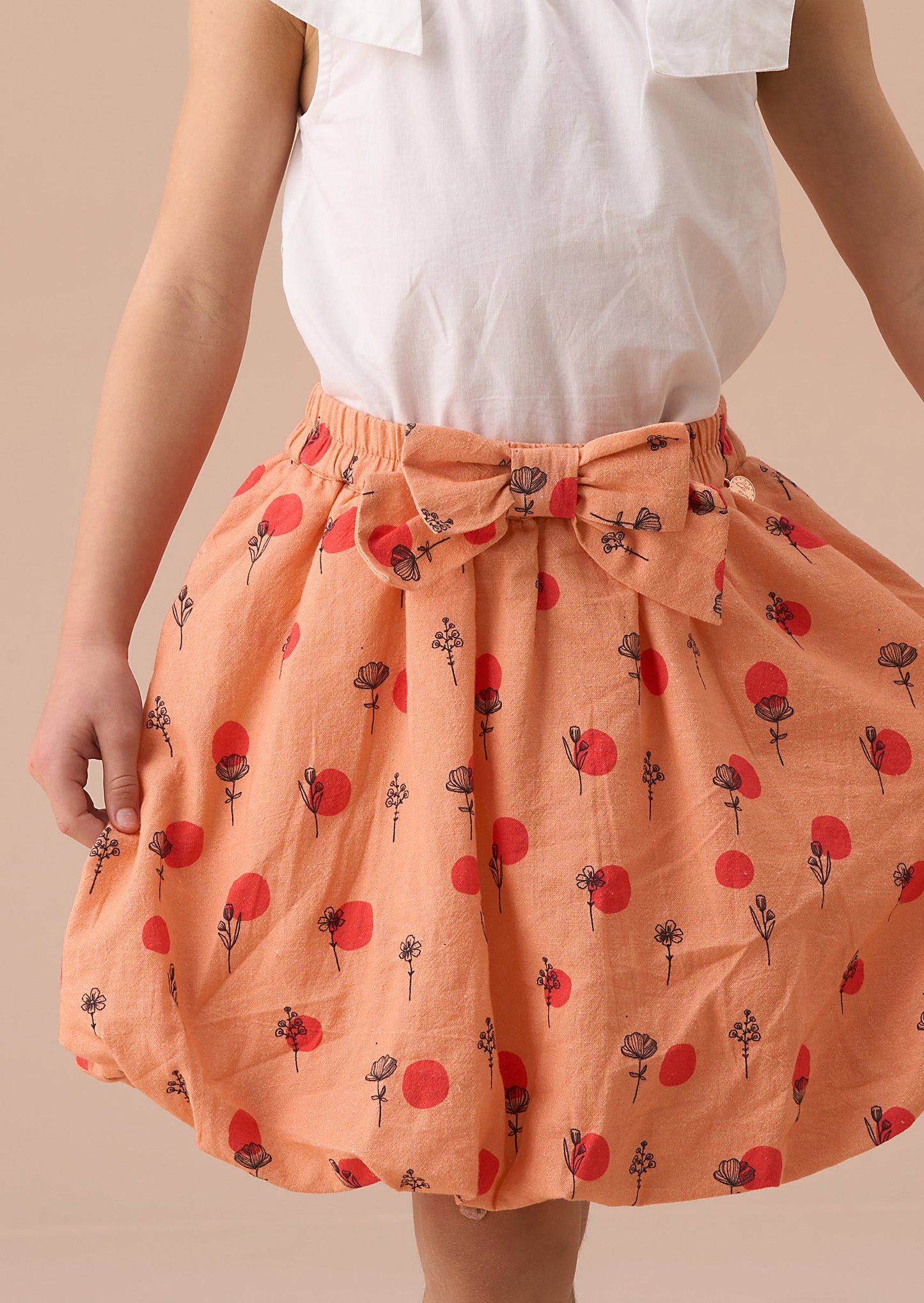Girls Coral Bubble Hem Skirt | Angel & Rocket