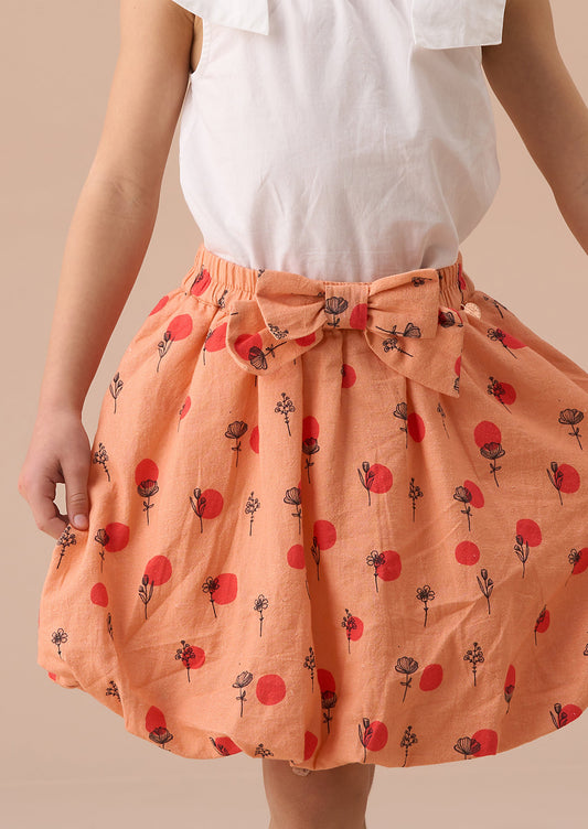 Girls Coral Bubble Hem Skirt | Angel & Rocket