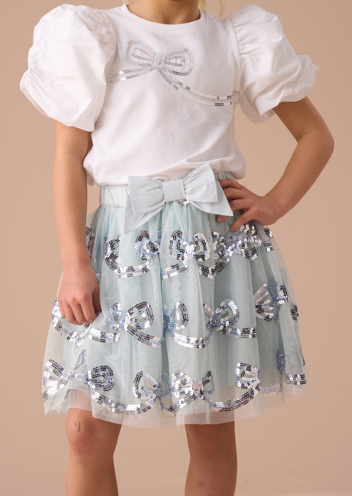 Girls Sequin Bow Skirt | Angel & Rocket