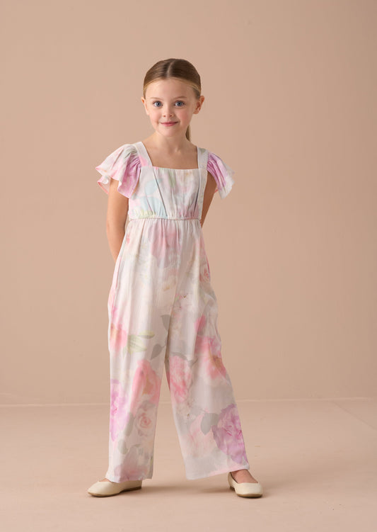 Girls Pastel Floral Jumpsuit | Angel & Rocket