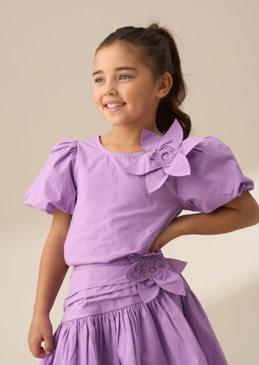 Girls Purple Corsage Top | Angel & Rocket