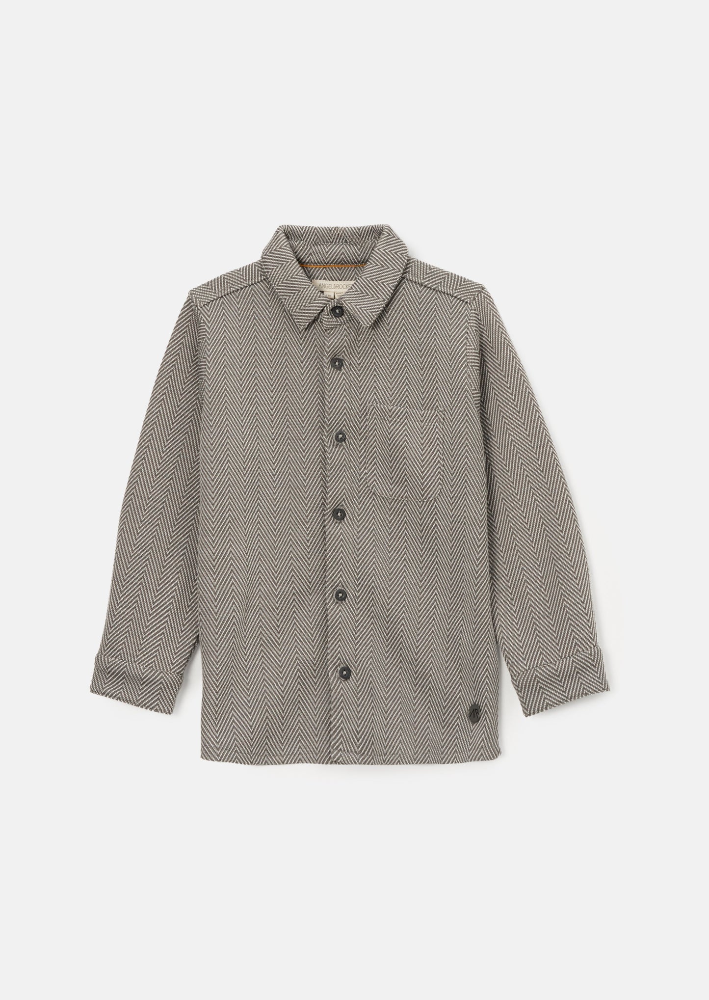 Boys Classic Grey Herringbone Shirt | Angel & Rocket