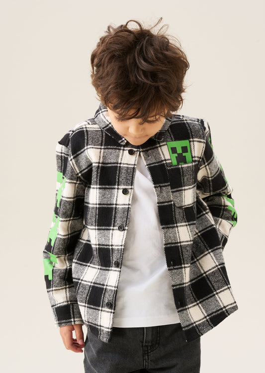 Boys Minecraft Check Shirt | Angel & Rocket