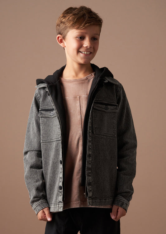 Boys Grey Denim Jacket | Angel & Rocket