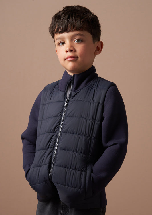 Boys Navy Quilted Jacket | Angel & Rocket