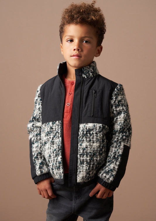 Boys Grey Textured Jacket | Angel & Rocket