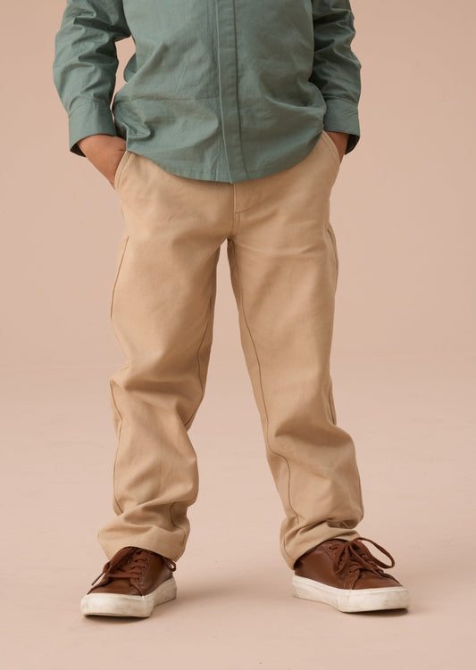 Boys Smart Stone Trousers | Angel & Rocket