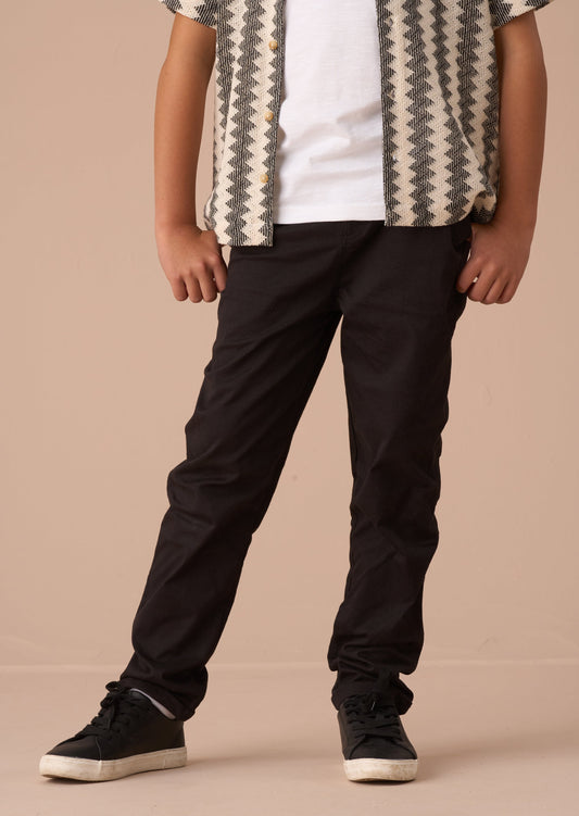 Boys Smart Black Chinos | Angel & Rocket