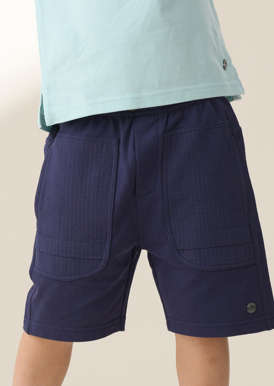 Boys Navy Bermuda Shorts | Angel & Rocket