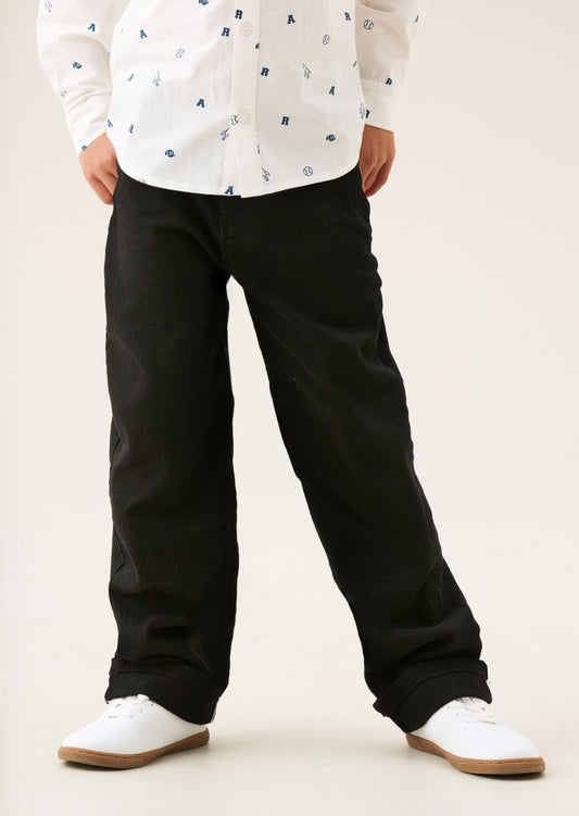 Boys Classic Black Straight Leg Jeans | Angel & Rocket