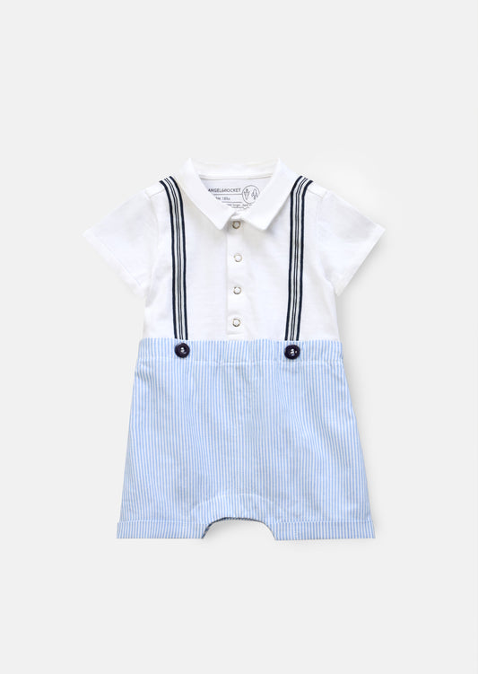 Baby Boy Blue Smart Jersey Shortie | Angel & Rocket
