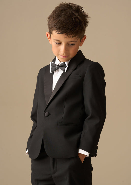 Boys Black Tuxedo Blazer Jacket | Angel & Rocket