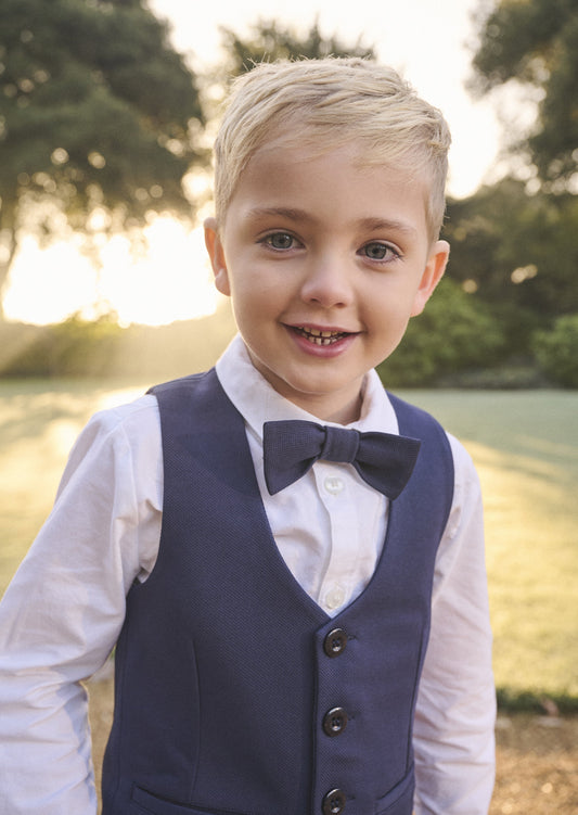 Boys Navy Smart Waistcoat Suit Set | Angel & Rocket