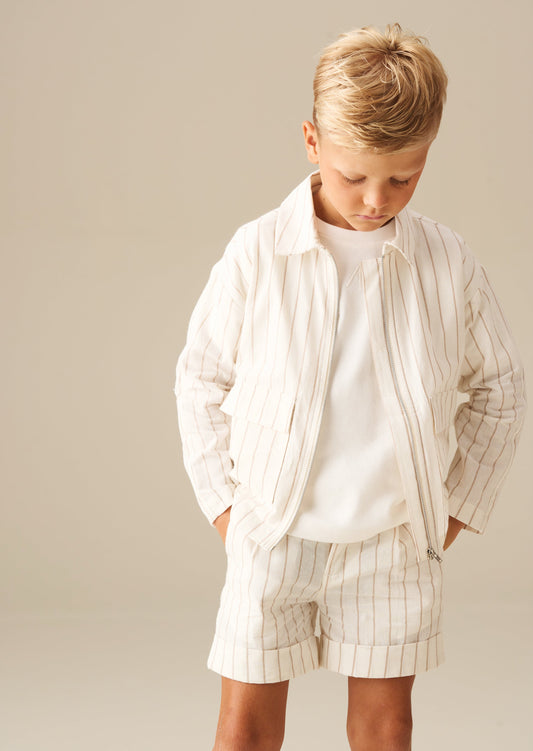 Boys Smart Ticking Stripe Summer Jacket | Angel & Rocket