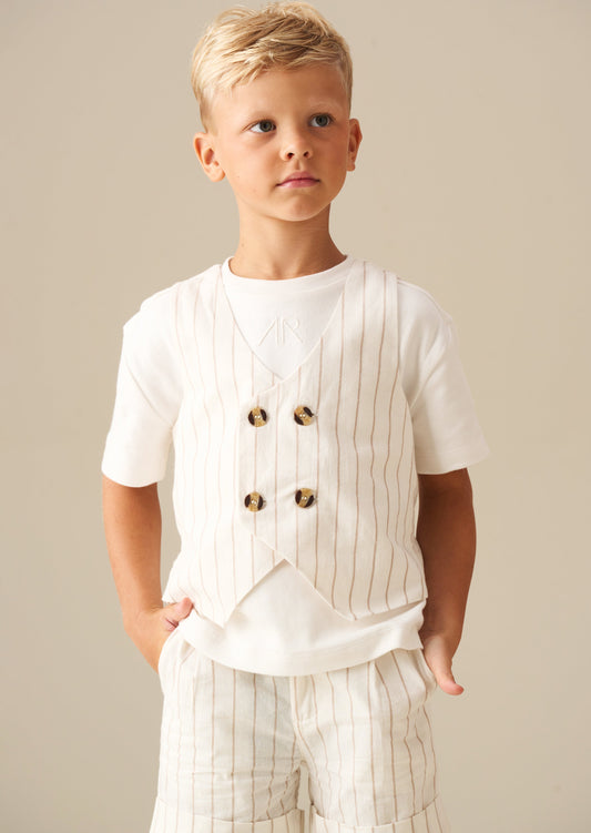 Boys Summer Waistcoat & T-Shirt Set | Angel & Rocket