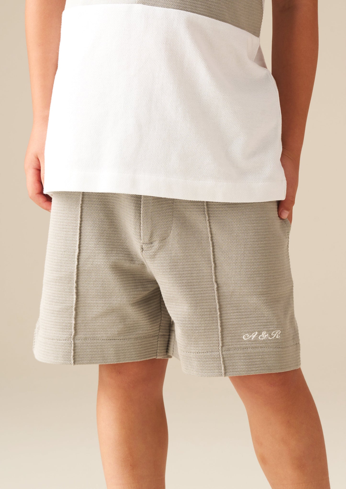 Boys Grey Textured Jersey Shorts | Angel & Rocket