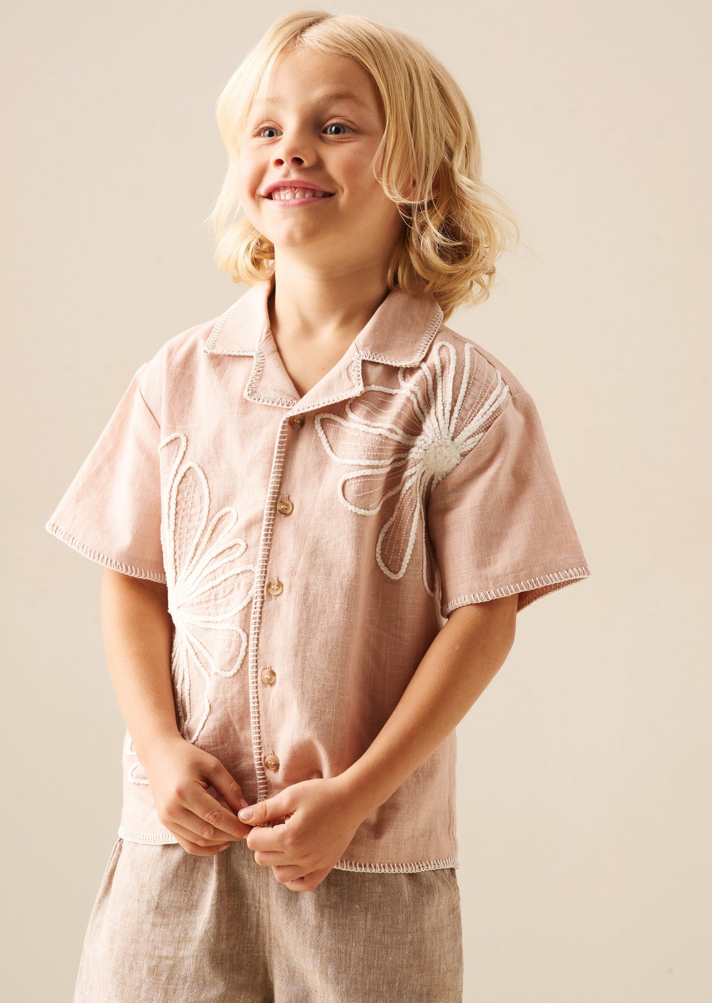 Boys Cornelli Embroidered Shirt | Angel & Rocket