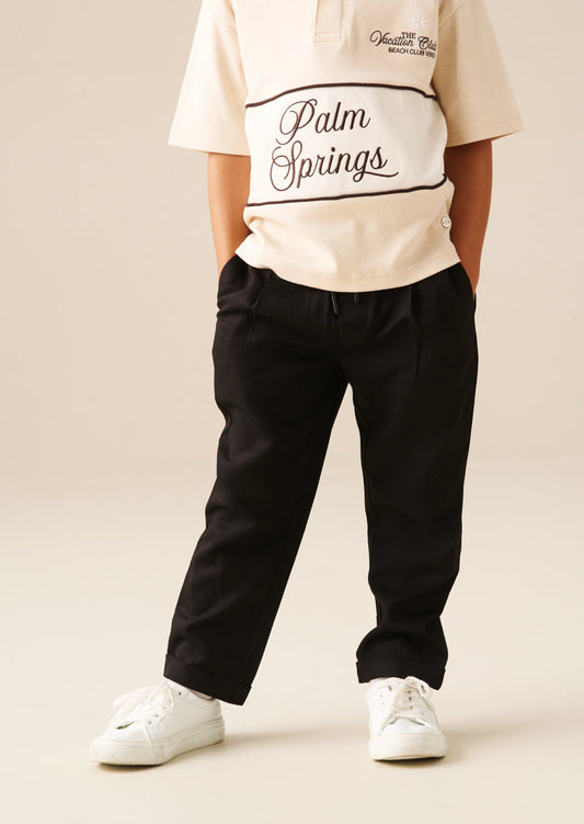Boys Black Tapered Trousers | Angel & Rocket