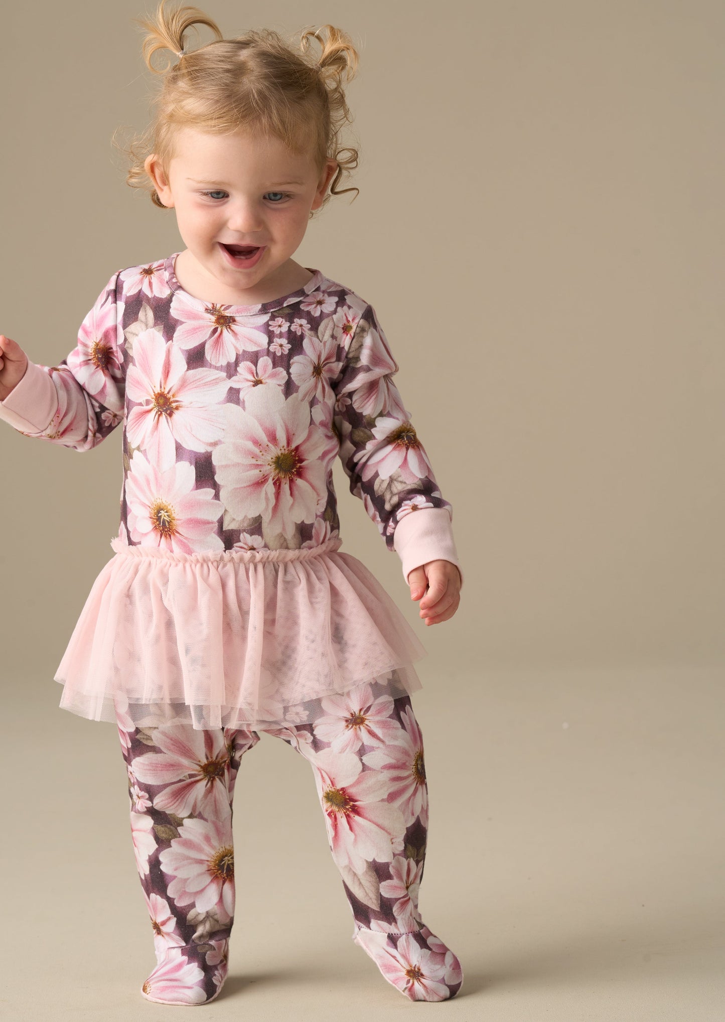 Baby Girls Floral Tutu Babygrow & Headband Set | Angel & Rocket
