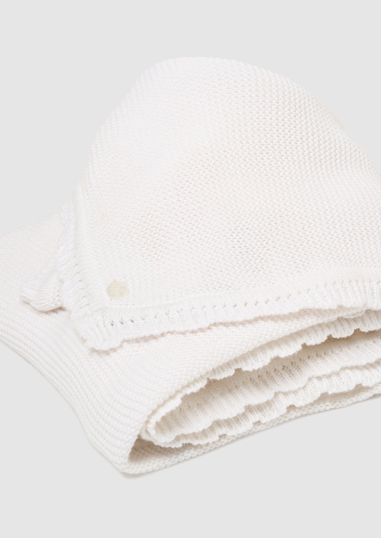 Cream Knitted Baby Blanket | Angel & Rocket