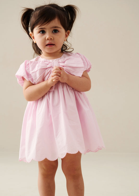 Baby Girls Pink Party Dress & Bloomers | Angel & Rocket