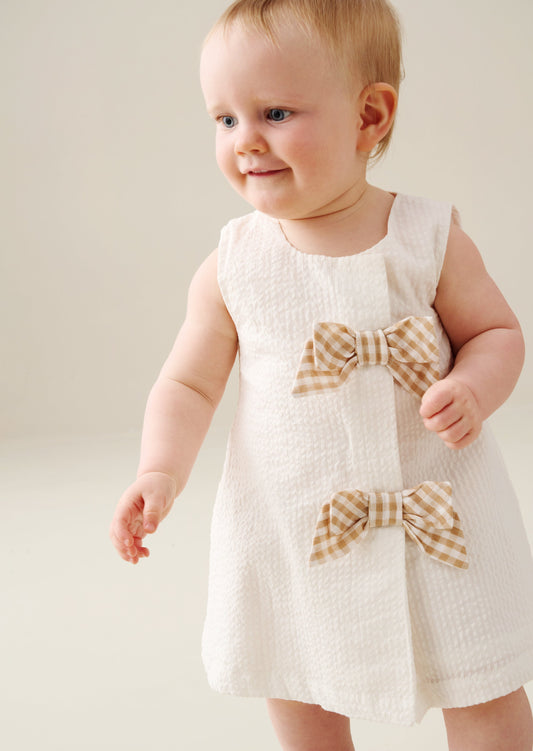 Baby Girls Gingham Bow Dress & Bloomers | Angel & Rocket