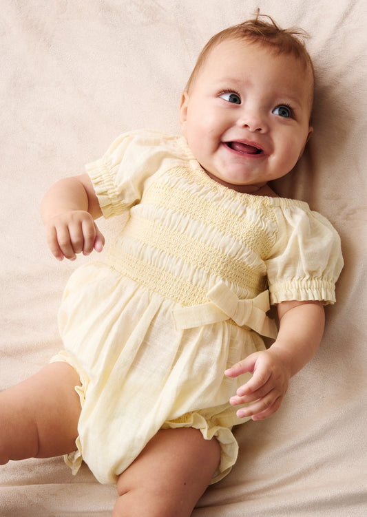 Baby Girls Yellow Romper | Angel & Rocket