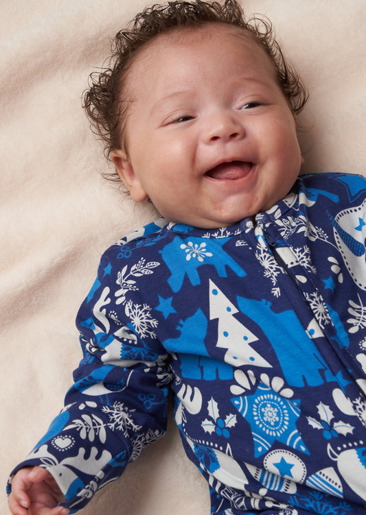 Baby Boy Christmas Scene Pyjama Set | Angel & Rocket