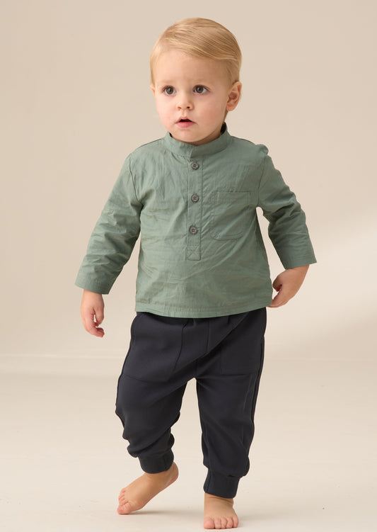 Baby Boy Green Shirt & Trouser Set | Angel & Rocket