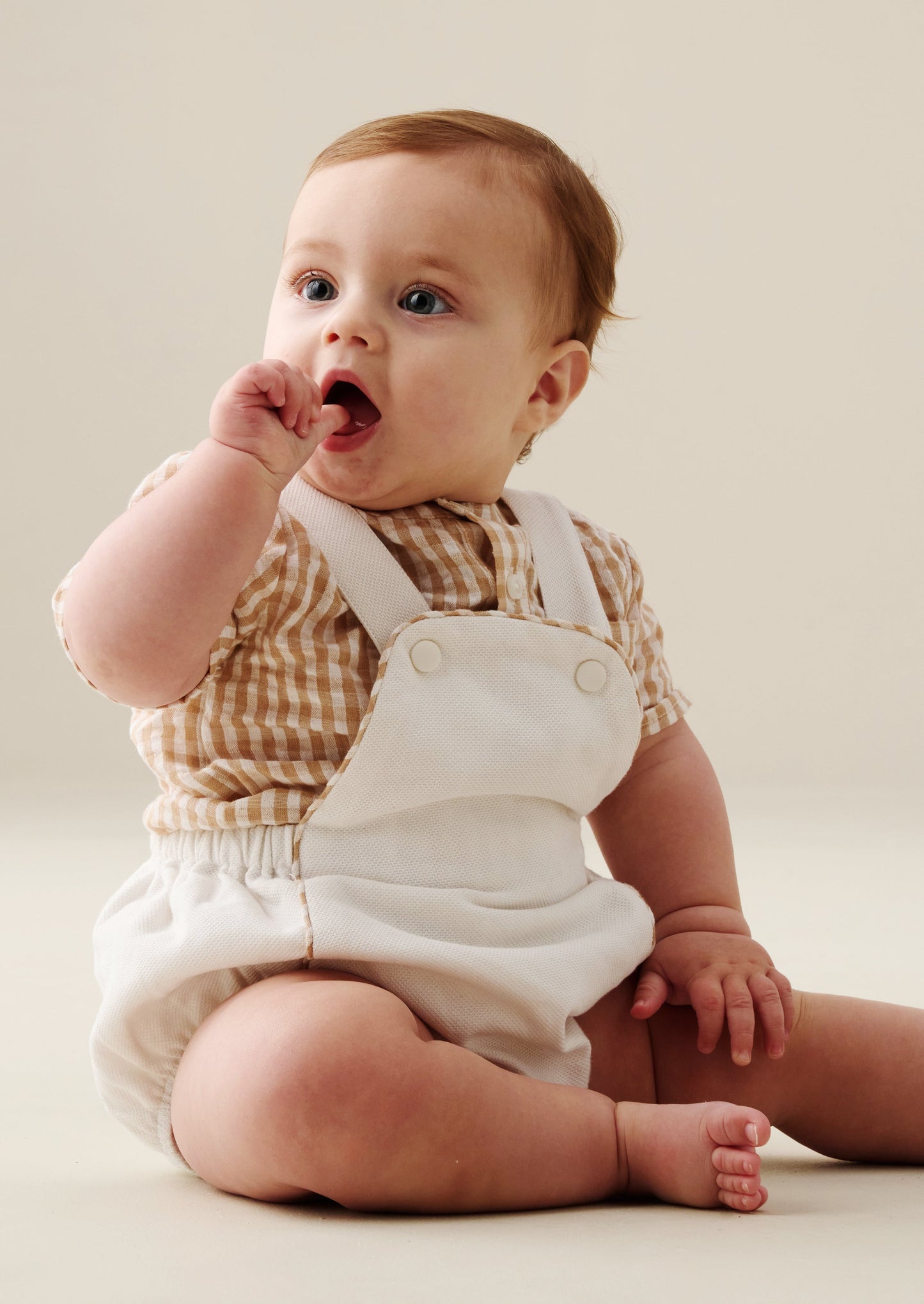 Baby Boys Gingham Smart Shirt & Romper | Angel & Rocket