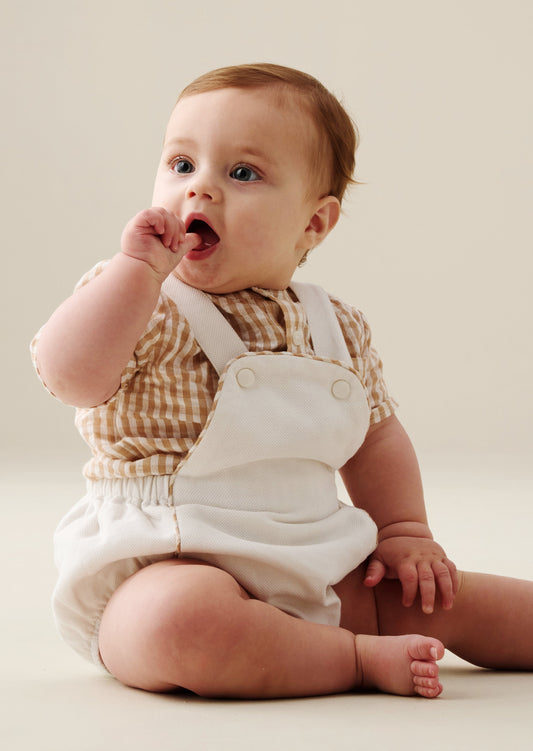Baby Boys Gingham Smart Shirt & Romper | Angel & Rocket