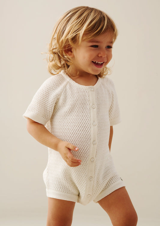 Baby Boys Knitted Romper | Angel & Rocket