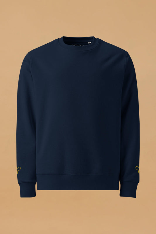 Bee Navy Organic Cotton Sweatshirt – Unisex