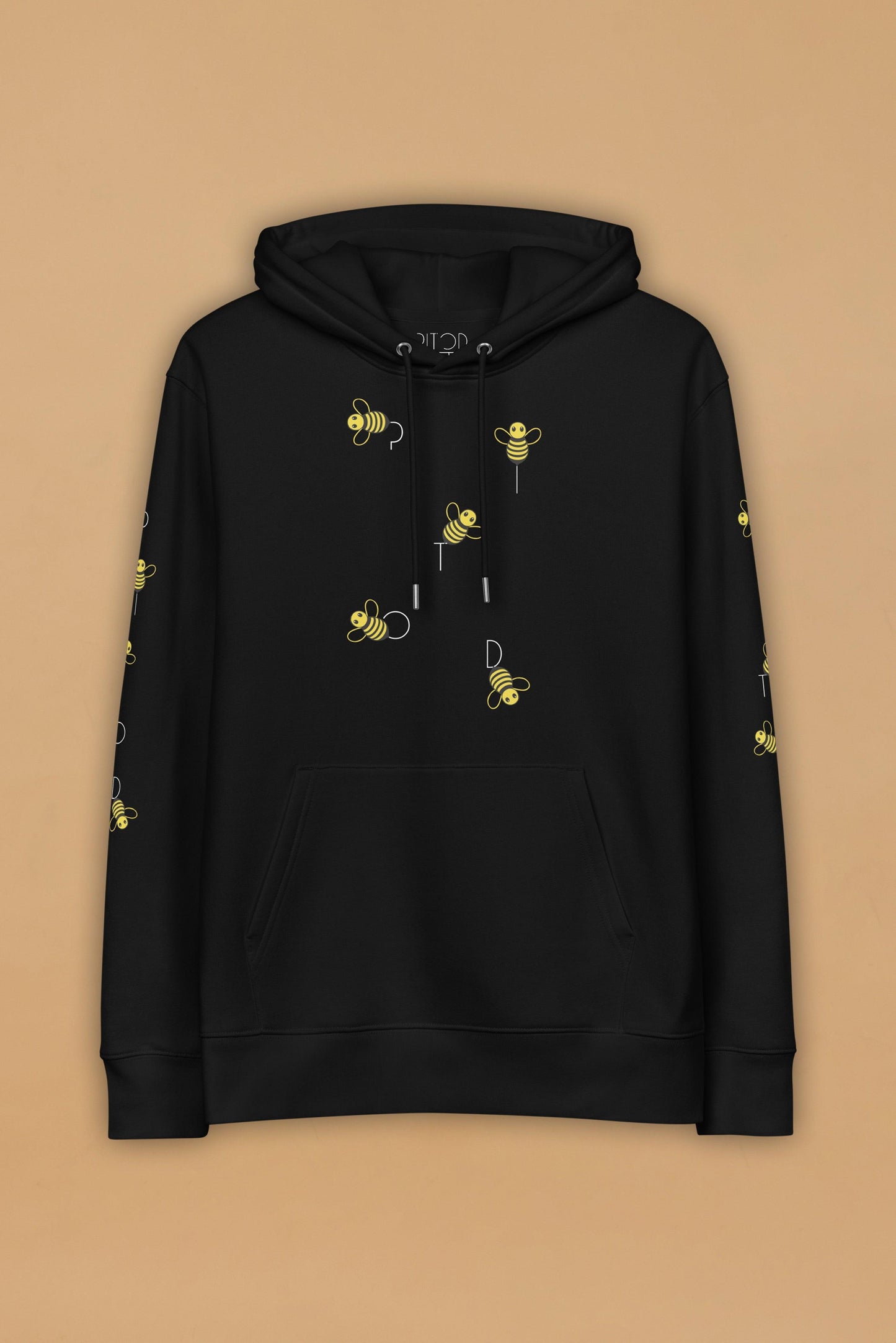 Bee Black Organic Cotton Hoodie – Unisex