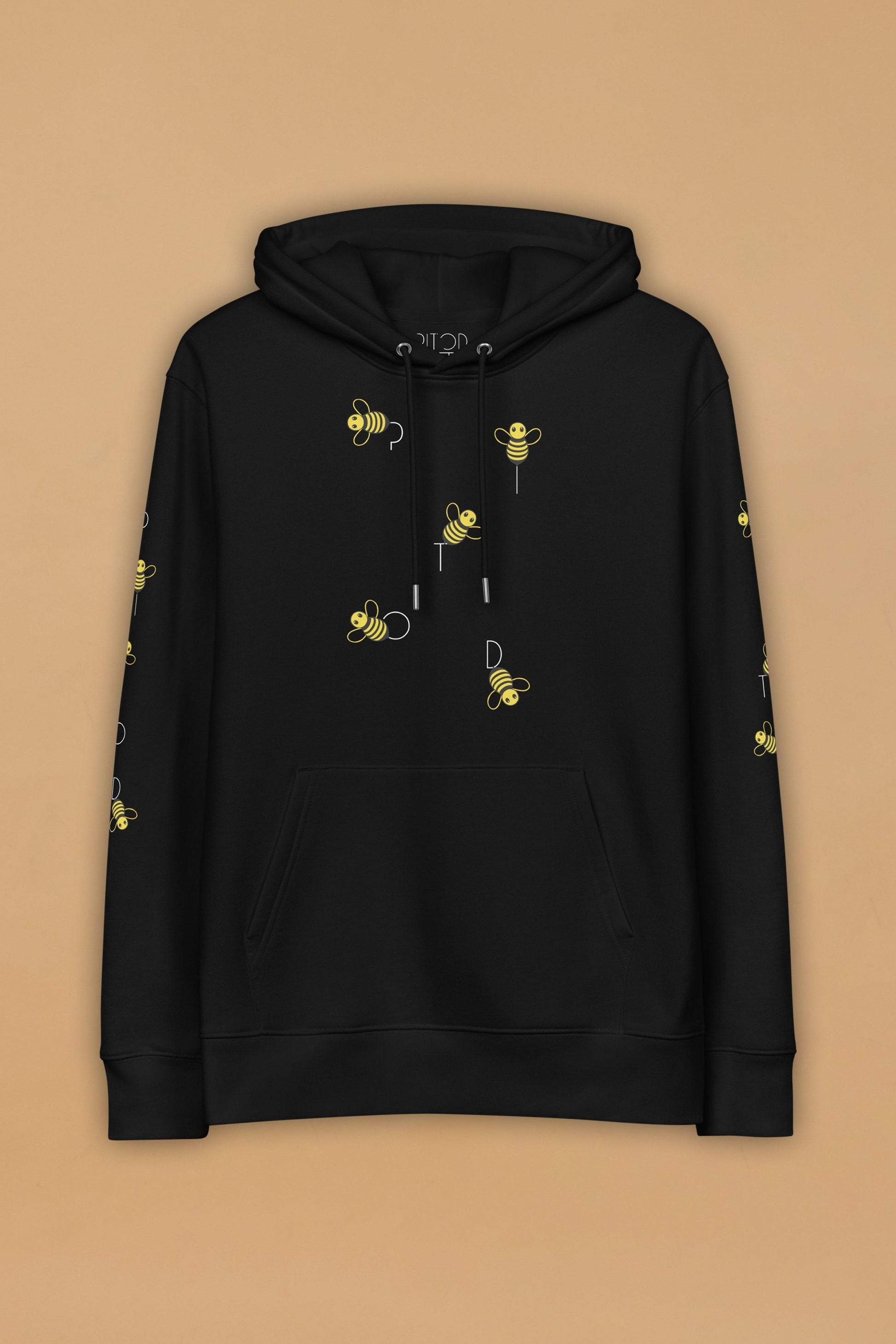 Bee Black Organic Cotton Hoodie – Unisex