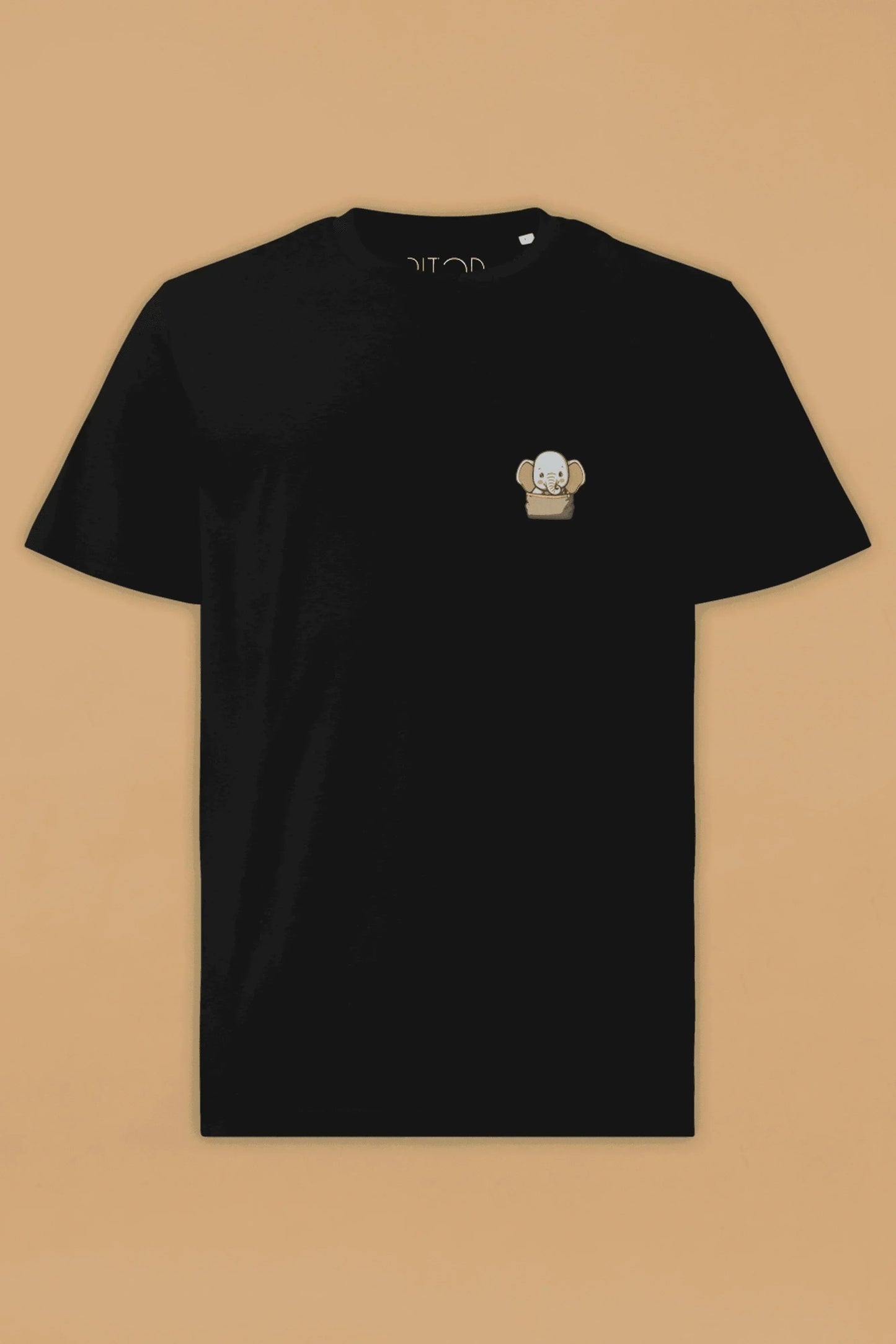 Elephant Black Organic Cotton T-Shirt – Unisex