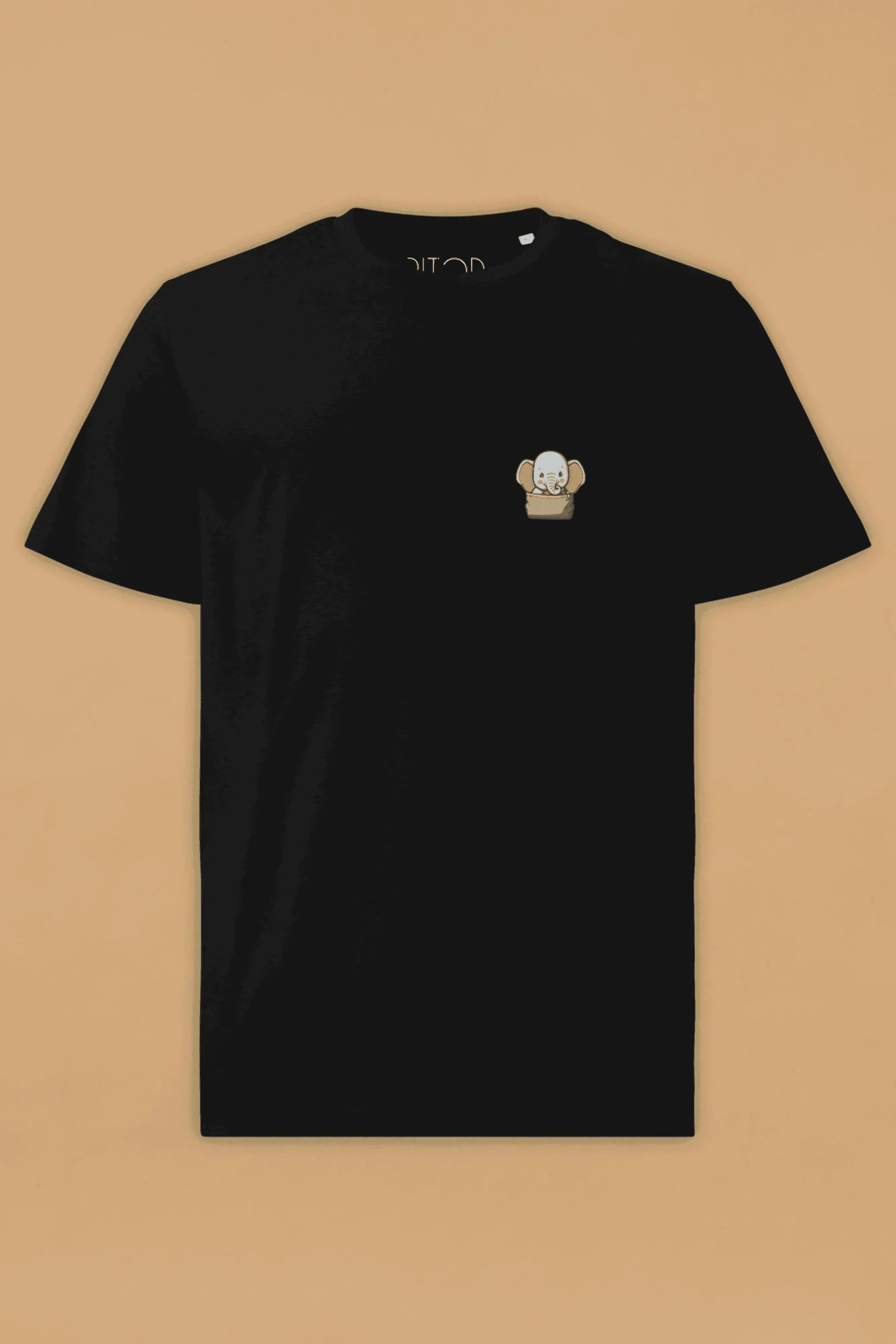 Elephant Black Organic Cotton T-Shirt – Unisex