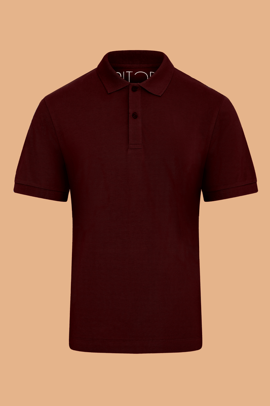 Pitod Burgundy Organic Cotton Polo Shirt – Unisex