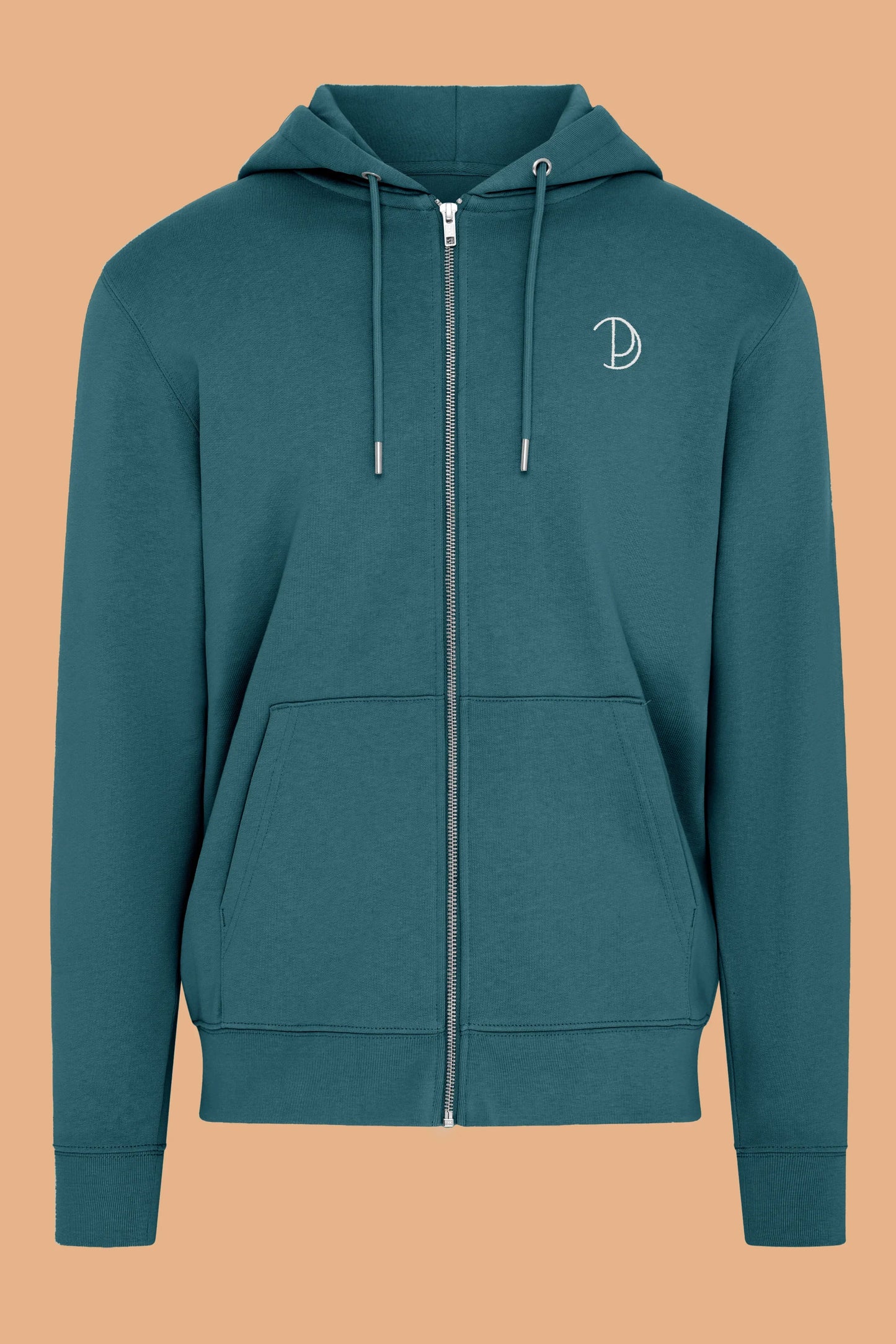 Embroidered P Zip-Up Stargazer Organic Cotton Hoodie – Unisex